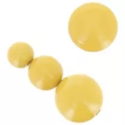 Assortiment de 26 perles rondes 8-10-14 mm et 2 cabochons en résine opaque - Ocre