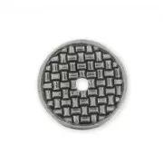 Intercalaire rond décoré 18 mm rhodié x1