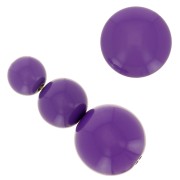 Assortiment de 26 perles rondes 8-10-14 mm et 2 cabochons en résine opaque Violet|raw }}