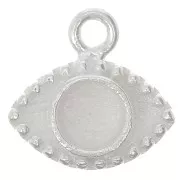 Breloque oeil 10 mm pour cabochon 4 mm - Argent 925 x1
