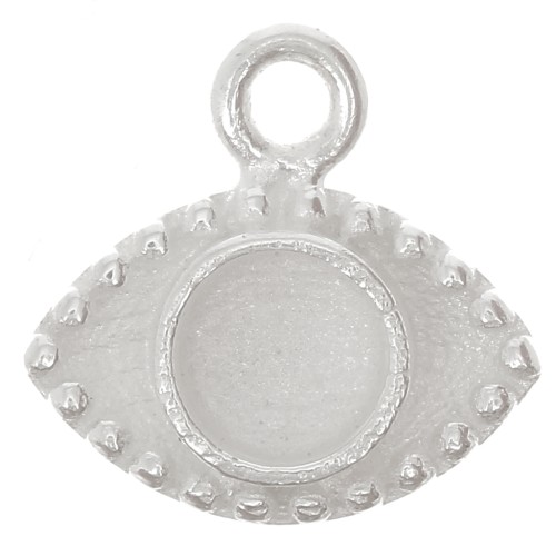 Breloque oeil 10 mm pour cabochon 4 mm - Argent 925 x1