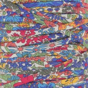 Cordon en tissu Liberty - Margaret Annie - Rouge/Bleu foncé/Vert feuille x1m