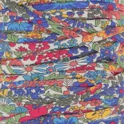 Cordon en tissu Liberty - Margaret Annie - Rouge/Bleu foncé/Vert feuille x1m