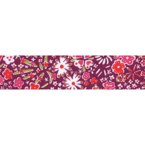 Biais en tissu Liberty - Kayoko - Fuchsia x1m