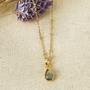 Pendentif goutte facetté 12x7mm en imitation pierre gemme - Argent 925 - Turquoise