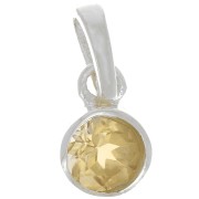Pendentif rond facetté 7 mm en pierre gemme - Argent 925 - Citrine x1|raw }}