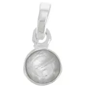 Pendentif rond facetté 7 mm en pierre gemme - Argent 925 - Pierre de lune x1