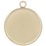 Pendentif rond pour cabochon fond plat 15 mm - Gold filled (or laminé)  x1