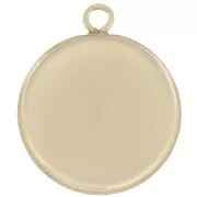 Pendentif rond pour cabochon fond plat 15 mm - Gold filled (or laminé)  x1