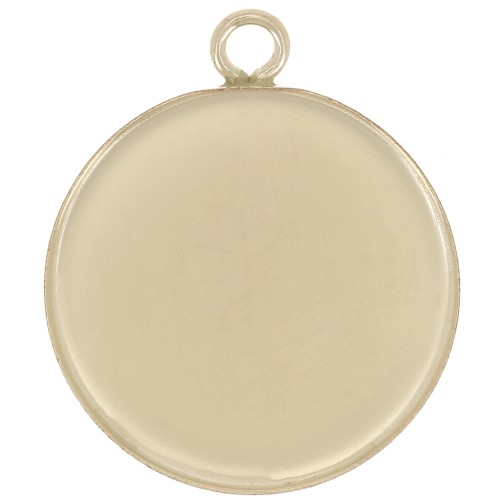 Pendentif rond pour cabochon fond plat 15 mm - Gold filled (or laminé)  x1
