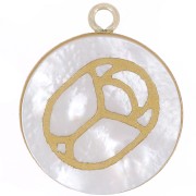 Pendentif rond pour cabochon fond plat 15 mm - Gold filled (or laminé)  x1