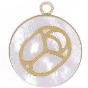 Pendentif rond pour cabochon fond plat 15 mm - Gold filled (or laminé)  x1