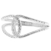 Bague croisée martelée - Taille 54 - Argent 925 x1|raw }}