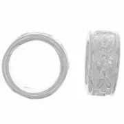 Perle rondelle travaillée 7x3 mm - Argent 925 x1