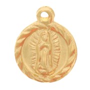 Breloque ronde 9 mm - motif Vierge - Gold filled (or laminé) x1|raw }}
