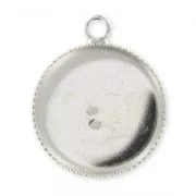 Serti pendentif pour cabochon plat 18 mm en Argent 925 x1