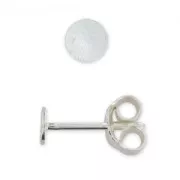 Clous d'oreilles plateau sans anneau 4 mm en Argent 925 x2