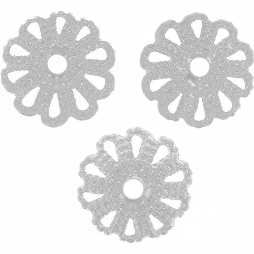 Coupelles filigranées 7 mm - Placage Argent fin x20