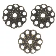 Coupelles filigranées travaillées 6 mm - Bronze x20