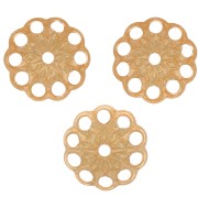 Coupelles filigranées travaillées 8 mm - Doré à l'or fin x20