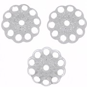 Coupelles filigranées travaillées 8 mm - Placage Argent fin x20