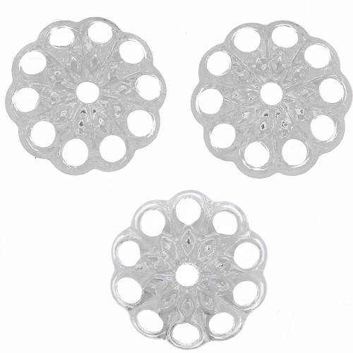 Coupelles filigranées travaillées 8 mm - Placage Argent fin x20
