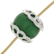 Coupelles filigranées travaillées 8 mm - Placage Argent fin x20