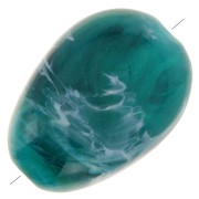 Perles plates irrégulières 18x13 mm en acrylique - Vert Marbré x10