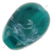 Perles plates irrégulières acrylique 18x13mm Vert Marbré x10