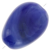 Perles plates irrégulières 18x13 mm en acrylique - Bleu marine Marbré x10