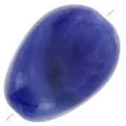 Perles plates irrégulières acrylique 18x13mm Bleu marine Marbré x10