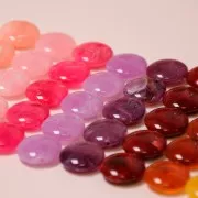 Perles plates rondes acrylique 22 mm Violet Marbré x6