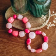 Perles plates rondes acrylique 22 mm Lilas Marbré x6