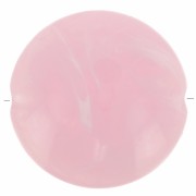 Perles plates rondes acrylique 22 mm Rose clair Marbré x6