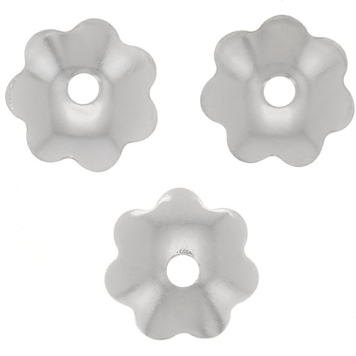 Coupelles fleurs 6 mm - Placage Argent fin x20
