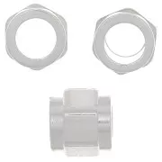 Perle écrou 5x5 mm avec gros trou - Argent 925 x1