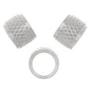 Perle tube travaillée 5x7 mm avec gros trou - Argent 925 x1|raw }}