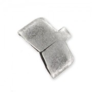 Embout pour lacet 10 mm argenté vieilli x5