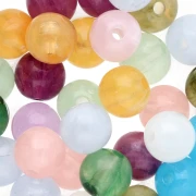 Assortiment de perles rondes 8 mm - Multicolore marbré x30