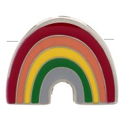 Poussoir arc-en-ciel 11x14mm pour lacet plat 6mm Multicolore Acier inoxydable 304|raw }}