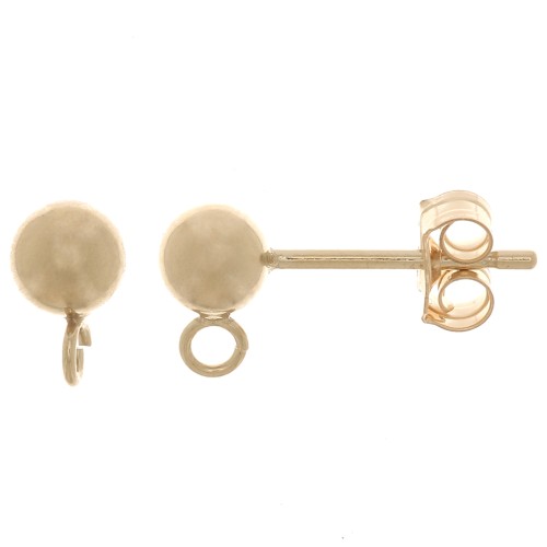 Clous d'oreilles boule anneau ouvert 4 mm - Gold filled (or laminé)  x20