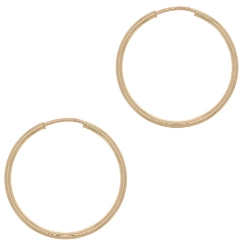 Créoles 21 mm - Fil 1.3 mm - Gold filled (or laminé) x2
