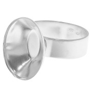 Bague réglable pour cabochon PureCrystal 4120 18x13 mm Taille 54 à 58 - Argent 925|raw }}