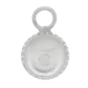 Mini serti pendentif rond dentelé pour cabochon fond plat 4 mm - Argent 925 x1