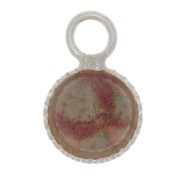 Mini serti pendentif rond dentelé pour cabochon fond plat 4 mm - Argent 925 x1