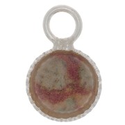 Serti pendentif rond dentelé pour cabochon fond plat 6 mm - Argent 925 x1