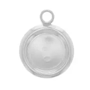 Serti pendentif rond à rebord pour cabochon fond plat 5 mm - Argent 925 x1