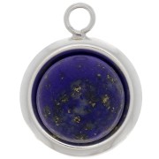 Serti pendentif rond à rebord pour cabochon fond plat 10 mm - Argent 925 x1