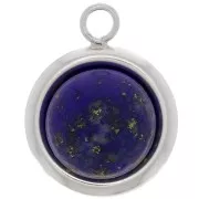 Serti pendentif rond à rebord pour cabochon fond plat 10 mm - Argent 925 x1