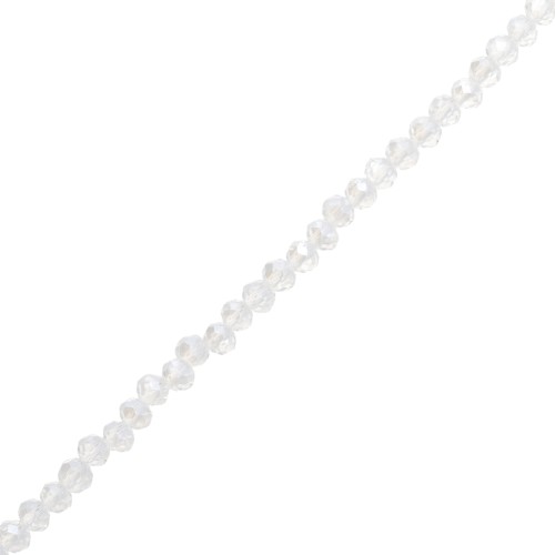 Perles rondelles facettées - rondes aplaties - 4x3.5 mm Crystal AB x41cm